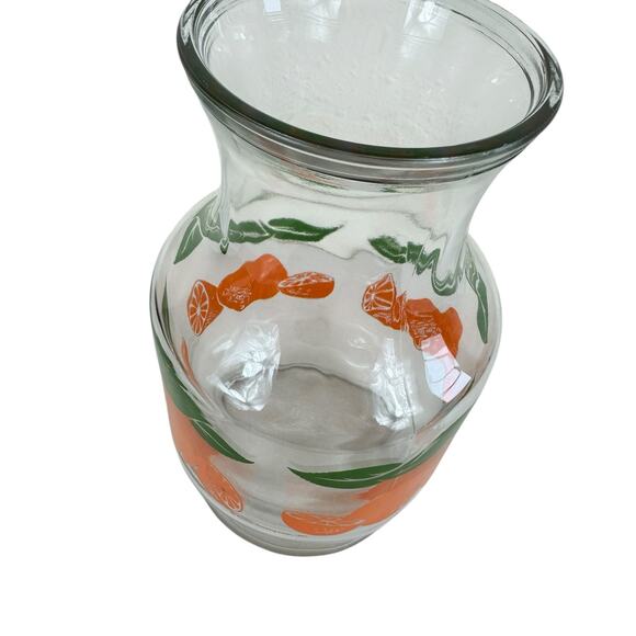 Vintage 1987 Anchor Hocking Corp. Oranges Orange Juice Glass Decanter Jug - Picture 2 of 6